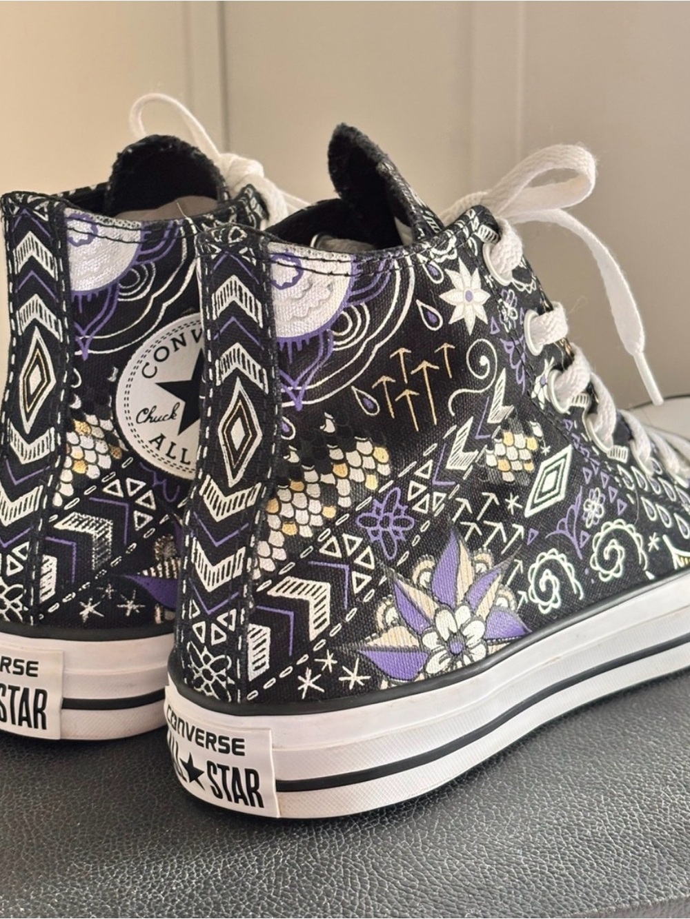 Converse All Stars High Tops
Black Purple Rare Size 7 - Picture 11 of 13